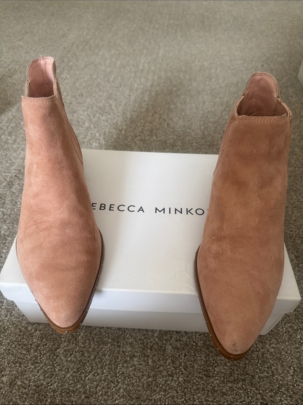 Rebecca Minkoff Pink Suede Ankle Booties